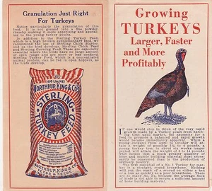 STERLING TURKEY FEED VINTAGE WERBEBROSCHÜRE - Bild 1 von 2
