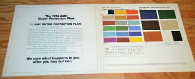 1974 AMC COLOR CODE OPTIONS ORIGINAL DEALER ADVERTISEMENT PRINT AD 74 AMX - Image 1 of 3