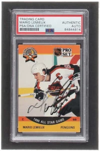 Mario Lemieux Signed 1990-91 Pro Set #362 AS (PSA) - Picture 1 of 2