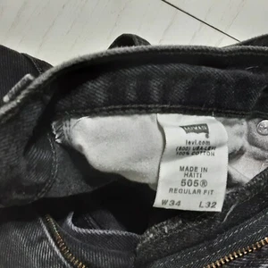 Levi's 505 Jeans Uomo Regular Fit, 34Wx32L - Nero - Foto 1 di 7