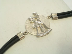 Armband Mit Tänzer aus Silber 925 Und Gummi - Armband - Tanzen - Picture 1 of 4