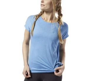 $38 Reebok Women’s One Series Burnout T-Shirt Running Training Cyan Tee Size S - Picture 1 of 3