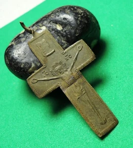 Ancient Bronze Cross Wearable Pendant Antique Rare C245 - Imagen 1 de 5