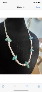 Pepitas turquesa y perlas de plata esterlina suroeste navajo - Imagen 1 de 9