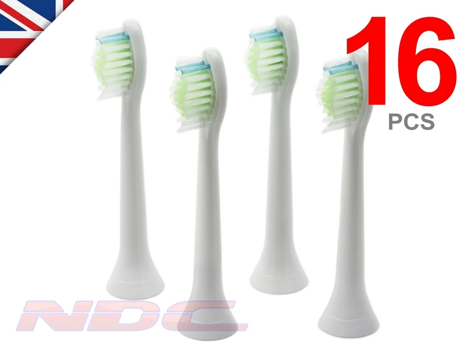 SMARTHEALTH 16 x WHITE Toothbrush Heads for Philips Sonicare DiamondClean HX6064 W2 Optimal