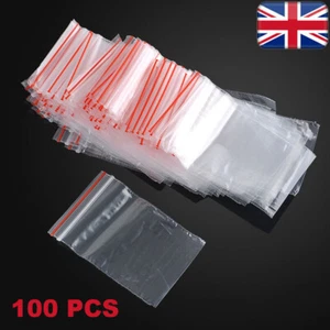 100Pcs Small Resealable Clear Plastic Seal Press Zip Lock Bags Set 1.5" x 2.4" - Picture 1 of 14