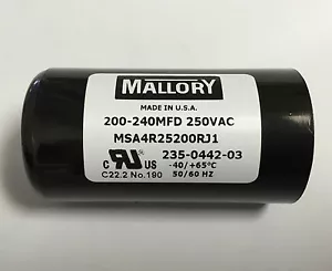 200 240uf MSA4R25200R 250VAC Mallory Motor Start Capacitor suit 240VAC BMI - Picture 1 of 2