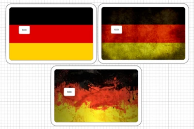 Pegatina adhesiva para tarjeta de crédito de débito cajero automático bandera alemana Volkswagen VW Alemania arte Europa Foto 1 de 3