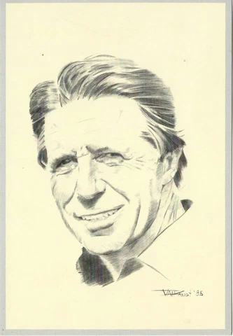 Gary Player William Van Zandt 4-1/2" x 6-1/2" artwork postcard Cover