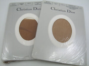 2 Pairs Christian Dior Pantyhose Tender Tan Size 1 Ultrasheer Leg 4533 4443