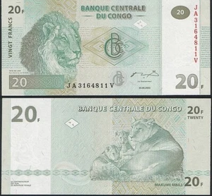 Congo 20 Francs 2003 Pick 94A UNC - Picture 1 of 1