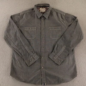 Weatherproof Shirt Mens XL Gray Cotton Button Up Long Sleeve Oxford OCBD Pockets - Picture 1 of 12