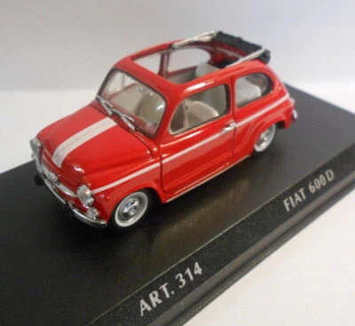 Corgi Detail 1/43 Scale - ART.314 FIAT 600D 1965 CABRIO RED - Image 1 of 3