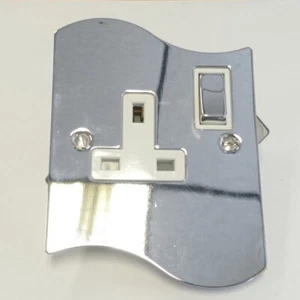 Litecraft Steckdose mit Schalter Elektroverschraubung - Chrom poliert Ausverkauf - Bild 1 von 1