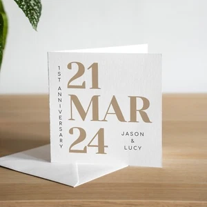 Tarjeta Personalizada 1er Aniversario Boda Esposa Papel Aniversario Regalo Marido - Imagen 1 de 2