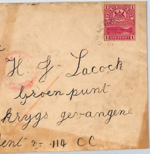 South Africa BOER WAR COGH *Green Point* POW CAMP Censor 1901 Cover Front YA97