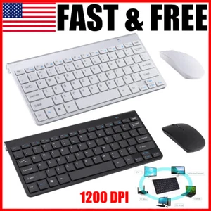 Mini 2.4G Wireless Keyboard And Mouse Set For Mac Apple PC Computer Waterproof - Picture 1 of 14