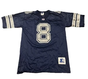 Dallas Cowboys Aikman Jersey Starter Mens Medium Blue Troy Navy - Picture 1 of 7