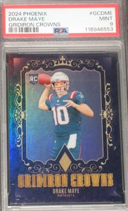 Drake Maye 2024 Panini Phoenix Gridiron Crowns Estuche de Novato Inserto de Golpe PSA 9 Como Nuevo - Imagen 1 de 3