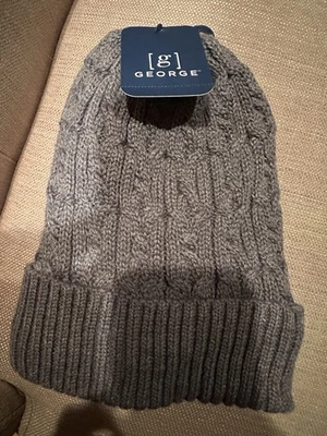 George Grey Cable Knit Beanie Hat One Size - Image 1 of 4