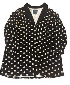 Modcloth Salient Style Pea Coat Women's Wool Blend Black White Rockabilly Sz 1X - Picture 1 of 10