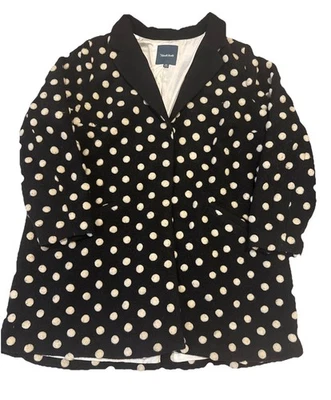 Modcloth Salient Style Pea Coat Women's Wool Blend Black White Rockabilly Sz 1X - Image 1 of 4