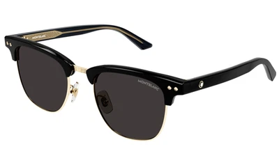 Montblanc MB0382S-001 Negro Clubmasters - Detalle Dorado Aspecto Retro Foto 1 de 4