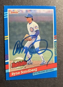 SIGNED 1991 Donruss Highlights Ryne Sandberg Chicago Cubs AUTOGRAPHED Card - Picture 1 of 2