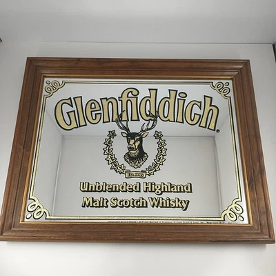 Glenfiddich Whisky Bar Mirror Sign Scotch Scottish Pub Mancave 18" x 14" - Image 1 of 4
