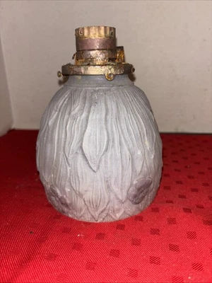 Antique Art Deco Arts Crafts Glass Lamp Light Shade Flowers- Estate Find - Image 1 of 4