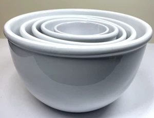 Vtg Chantal 5 Set White Nesting Mixing Serving Bowls Ceramic Italy Made Modern - Picture 1 of 16