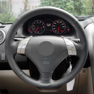 Car Steering Wheel Black Leather Cover For Honda Accord Euro Acura TSX 3-Spoke - Picture 1 of 9