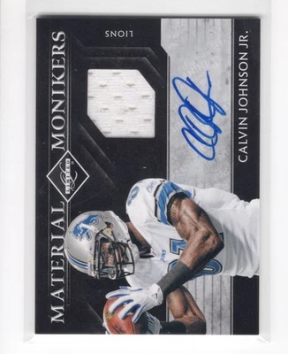 2011 Limited Calvin Johnson Material Monikers Jersey Auto #d /25 - Image 1 of 2