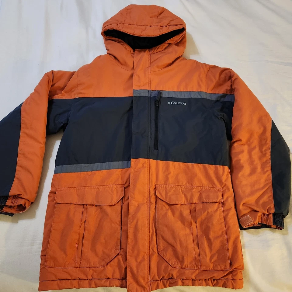Boys Columbia Sportswear Jacket Size Youth 14-16 Orange Black Block Winter Ski - Image 1 of 4
