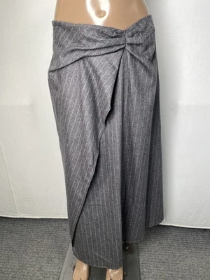 A.L.C. Женская юбка серый размер 8 Clare в тонкую полоску Midi надежном шерсти кашемира смесь - Изображение 1 из 4