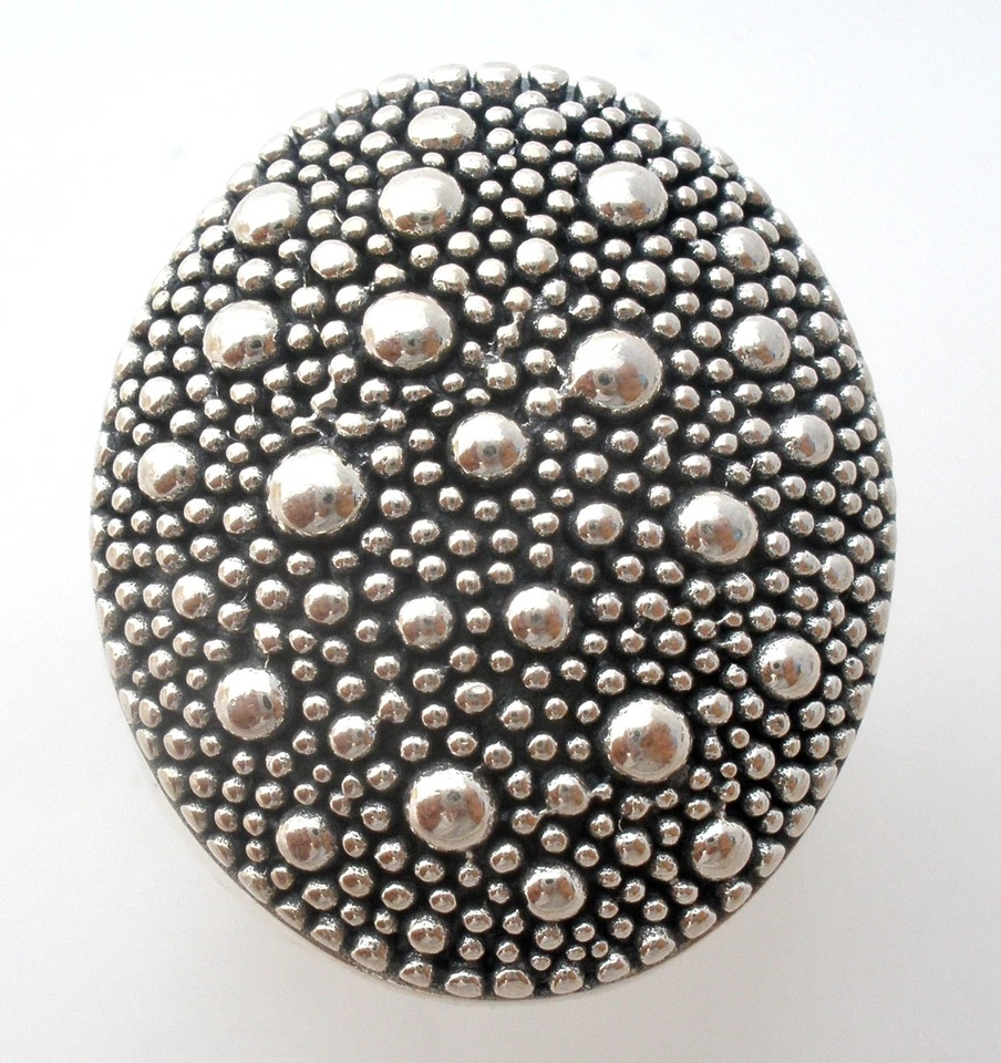 Anillo Michael Dawkins Noche Estrellada Grande Cúpula Plata Esterlina Talla 6 Declaración Foto 1 de 4