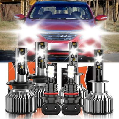 For Hyundai Sonata 2002-2005 LED Headlight Bulb High Low+Fog Light Kit 26000LM - Изображение 1 из 4
