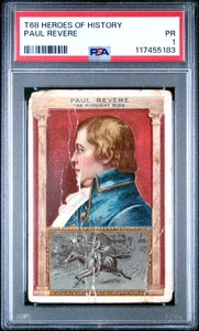 1911 T68 American Tobacco Heroes of History Paul Revere PSA 1 - Imagen 1 de 2