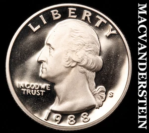 1988-S Washington Quarter - Choice Gem Proof Lustrous No Reserve #F634 - Bild 1 von 2