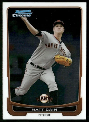 2012 Bowman Chrome Matt Cain San Francisco Giants #195 - Image 1 of 2