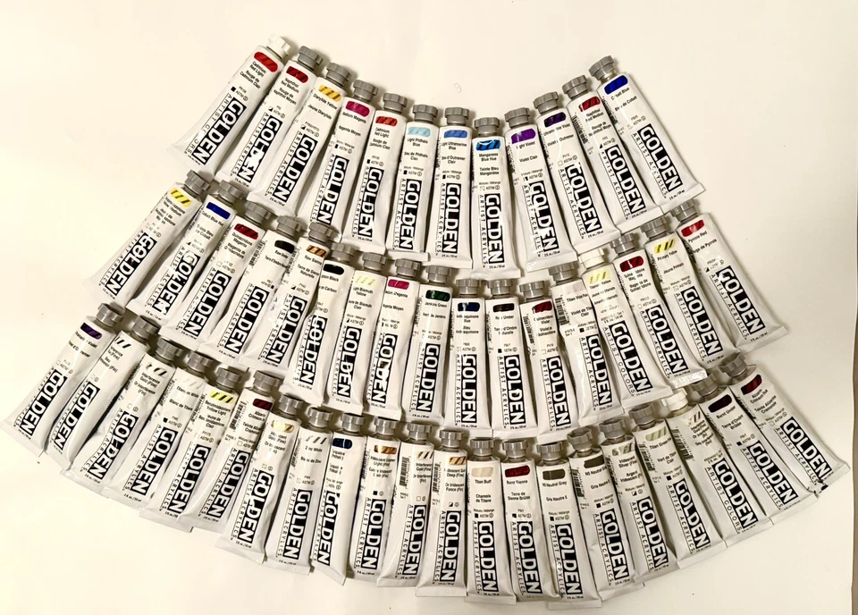 LOTE DE 50 Tubos DORADOS Pinturas Acrílicas Colores Artista 2fl oz *NUEVO *¡ENVÍO GRATUITO! Foto 1 de 4