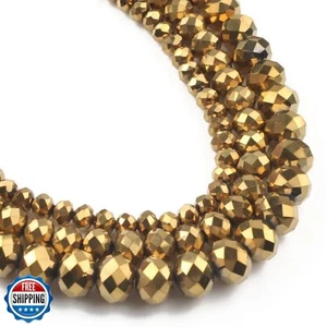 415 Stck. Rondelle Kristall Glas Perlen 2 mm 4 mm 6 mm 8 mm Gemischte Größen, Facettiert Brio - Bild 1 von 4