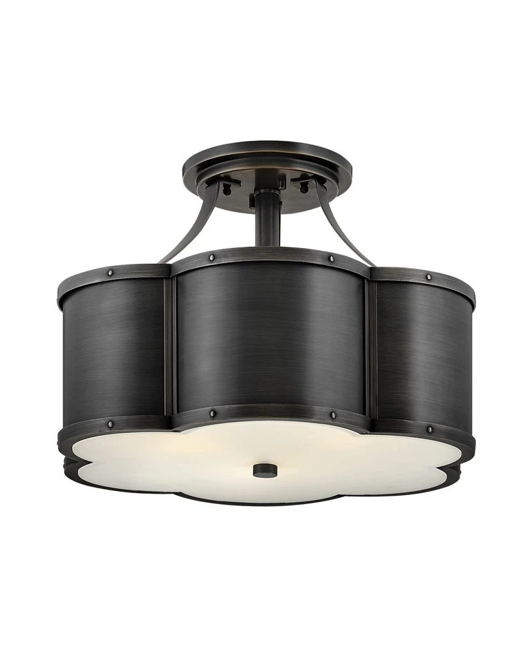 Hinkley Lighting 4444 Chance 3 luces 18" W techo de tambor semi-ennegrecido Foto 1 de 1