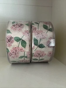2 LOT~ 50 yards, 2.5" Flower inspired wired ribbon~SEALED - Picture 1 of 4