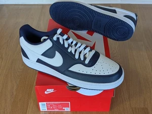 Zapatos bajos Nike Court Vision azul marino medianoche/blanco - para hombre talla 9 Reino Unido - nuevos en caja PVP £75 - Imagen 1 de 14