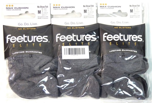 Feetures! Elite Max Cushion No Show Tab Socks – 3 Pack, Gray, Large Men's - View #2