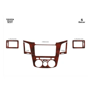 Toyota Hilux 2006-2011 5Pcs Fit Interior Dash Trim Cover Kit Wood - Picture 1 of 14
