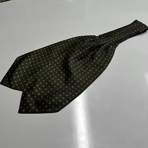 Vintage Ascot Tie. Green with Red Geometric.  45”x 6.25” - Picture 1 of 5
