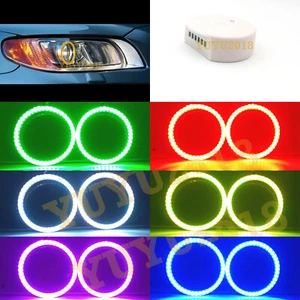 Anillos de halo LED Bluetooth RGB para faro de xenón Volvo V70 XC70 S80 2008-16 DRL - Imagen 1 de 16
