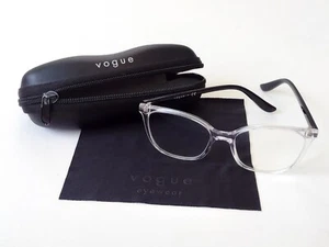 Vogue Transparent Crystal/Black Women's Eyeglasses w/Case VO5356 W745 52-17-140 - Picture 1 of 17